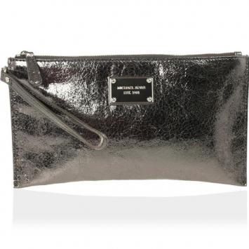 MICHAEL Michael Kors Large Jet Set Crinkled Metallic Clutch