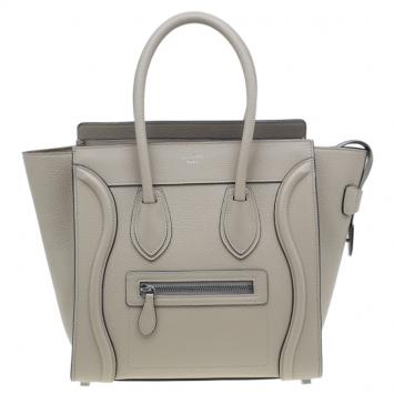 Celine Beige Leather Micro Luggage Tote