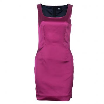 D and G Fuschia Satin Sleeveless Cocktail Dress