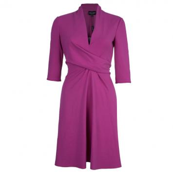Giorgio Armani Milano Faux Wrap Jersey Hot Pink Dress S