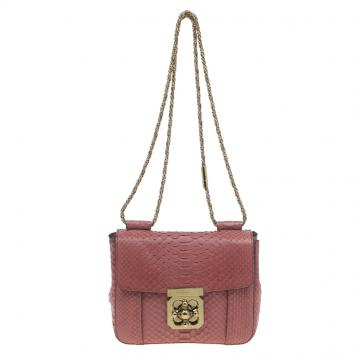 Chloe Pink Python Leather Elsie Square Shoulder Bag