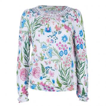 Dior Silk Floral Embellished Top L