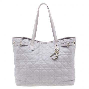 Dior Grey Coated Canvas Medium Panarea Tote