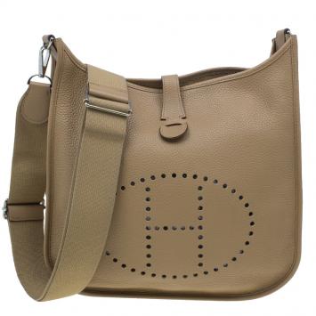Hermes Brown Taurillon Clemence Evelyne III GM