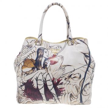 Prada Cream Leather Cervo Lux Fairy Tote