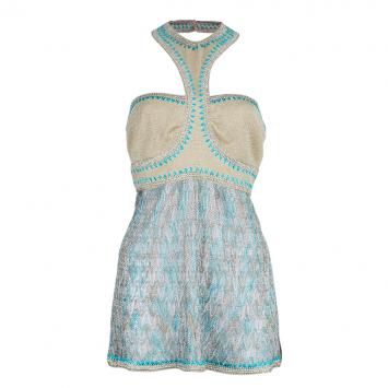 Missoni Gold Knit Halterneck Top L