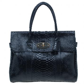 Mulberry Black Bayswater Silky Snake Print Tote