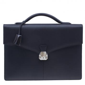 Pre Owned Dunhill Black Leather Confidential Briefcase