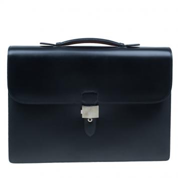 Pre Owned Dunhill Black Leather Confidential Briefcase