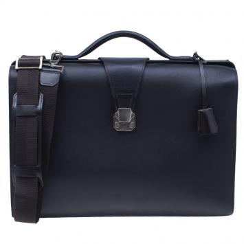 Pre Owned Dunhill Chocolate Brown Leather Doctor Messenger Bag