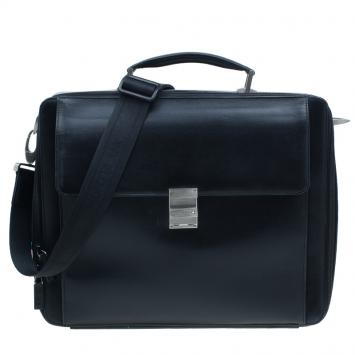 Pre Owned Montblanc Back Leather Meisterstuck Laptop Bag