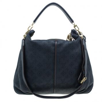 Louis Vuitton Black Monogram Mahina Leather Selene MM