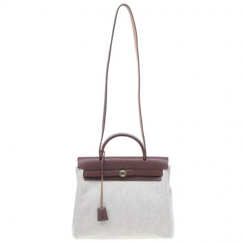 Hermes Noir Toile Herbag Zip 31 CM