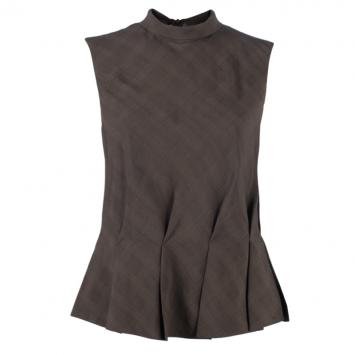 Kenzo Houndstooth/Plaid Pleated Top M