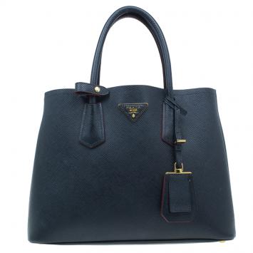 Prada Black Saffiano Soft Leather Convertible Tote