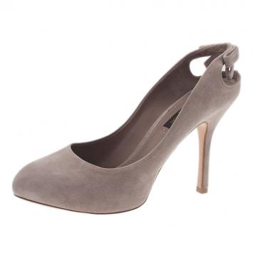 Louis Vuitton Beige Suede Slingback Sandals Size 35.5