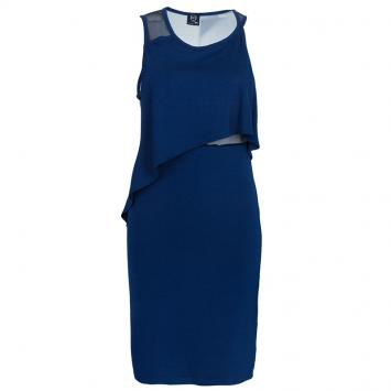 McQ By Alexander McQueen Mesh Inset Asymmetrical Dress L