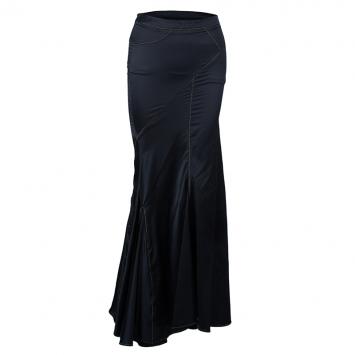 Just Cavalli Black Satin Fishtail Maxi Skirt S