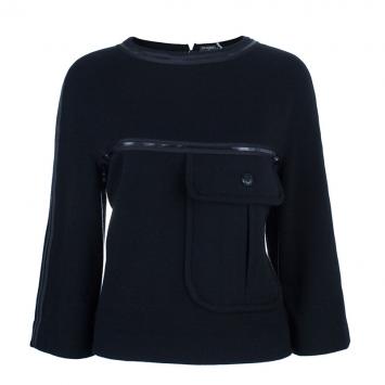 Pre Owned Chanel Cashmere Pocket Detail Top M