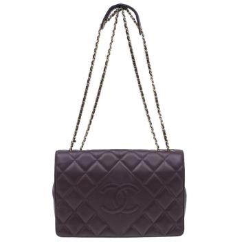 Chanel Burgundy Lambskin Leather Quilted Medium Diamond Flap Bag