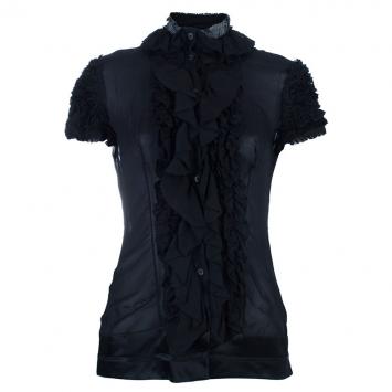 Just Cavalli Black Ruffle Detail Top M