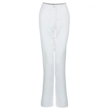 Pre Owned Chanel White Linen Pants L