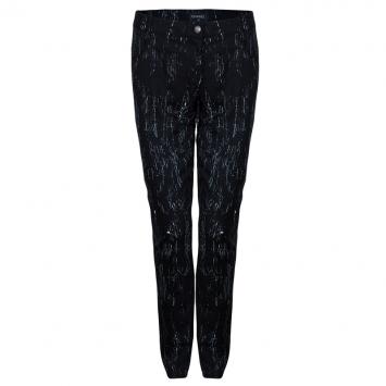 Pre Owned Chanel Black Crackle Print Trousers M