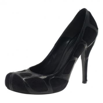 Alexander McQueen Black Suede and Leather Pumps Size 37.5 