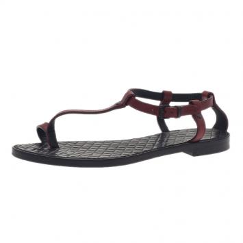 Bottega Veneta Red Leather Toe Ring Sandals Size 37
