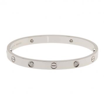 Cartier Love 4 Diamonds White Gold Bracelet 18CM