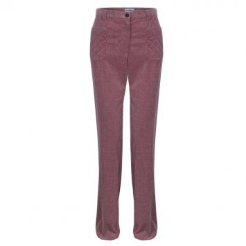 Pre Owned Chanel Blush Pink Corduroy Trousers L
