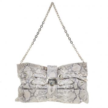 Jimmy Choo Grey Python Riki Shoulder Bag