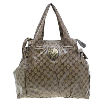 Gucci Brown GG Crystal Hysteria Medium Hobo