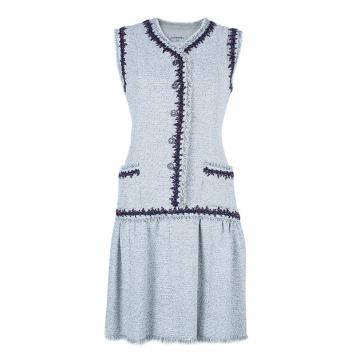 Pre Owned Chanel Bouclé Sleeveless Dress M