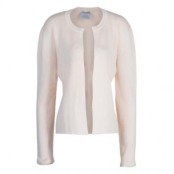Pre Owned Chanel Light Pink Cardigan M