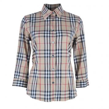 Burberry Novacheck 3/4 Sleeve Cotton Top S