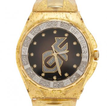 GF Ferre Black Stainless Steel and Rubber Women's Wristwatch 44MM