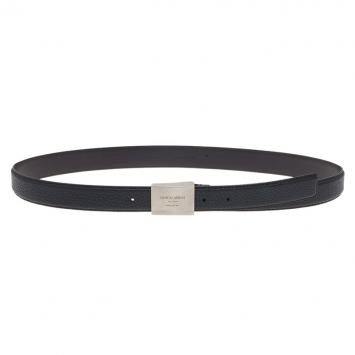 Pre Owned Giorgio Armani Black Leather Belt Size 52