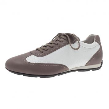Pre Owned Giorgio Armani Two-Tone Leather Sneakers Size 42