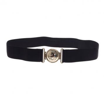 Gucci Black Interlocking GG Stretch Belt 75 CM