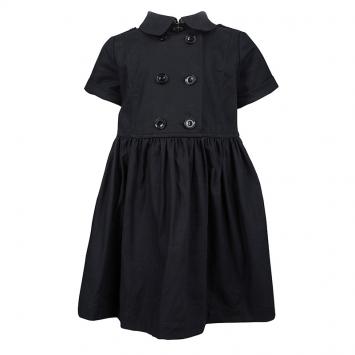 Pre Owned Burberry Children Navy Blue Stretch Cotton Double Breasted Trench Style Dress 5 Yrs