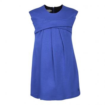 Pre Owned  Dior Blue Jersey Asymmetric Pleat Detail Sleeveless Dress 6 Yrs