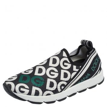 Pre Owned Dolce & Gabbana Multicolor DG Mania Print Stretch Mesh Slip On Sneakers Size IT 31 (Kids)