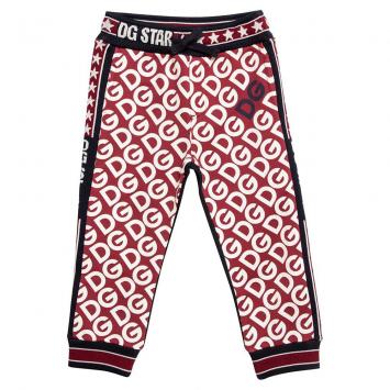 Pre Owned Dolce & Gabbana Multicolor DG Mania Print Jersey Track Pants 18-24 Months