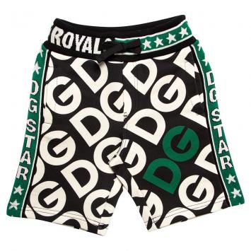 Pre Owned Dolce & Gabbana Multicolor DG Mania Print Jersey Track Shorts 4 Yrs