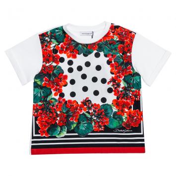 Pre Owned Dolce & Gabbana Multicolor Portofino Polka Dot Print Cotton T Shirt 18-24 Months