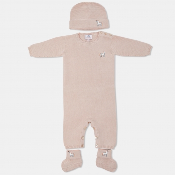 Pre Owned Hermes Pink Cotton Knit Cabriole Baby Gift Set 6M