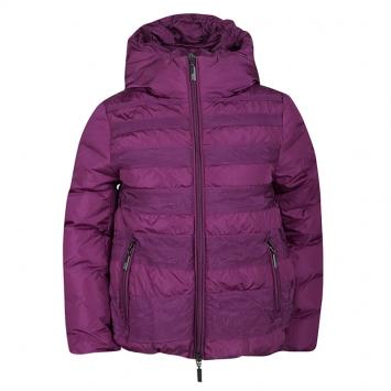 Pre Owned Moncler Purple Hooded Zip Front Nylon Down Jacket 8 Yrs