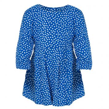 Pre Owned Tommy Hilfiger Blue Polka Dotted Dress and Bloomer Set 12 Months