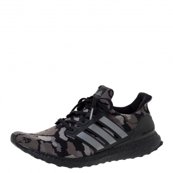 Pre Owned Adidas x Bape Camo Knit Fabric And Rubber Ultra Boost Sneakers Size 46